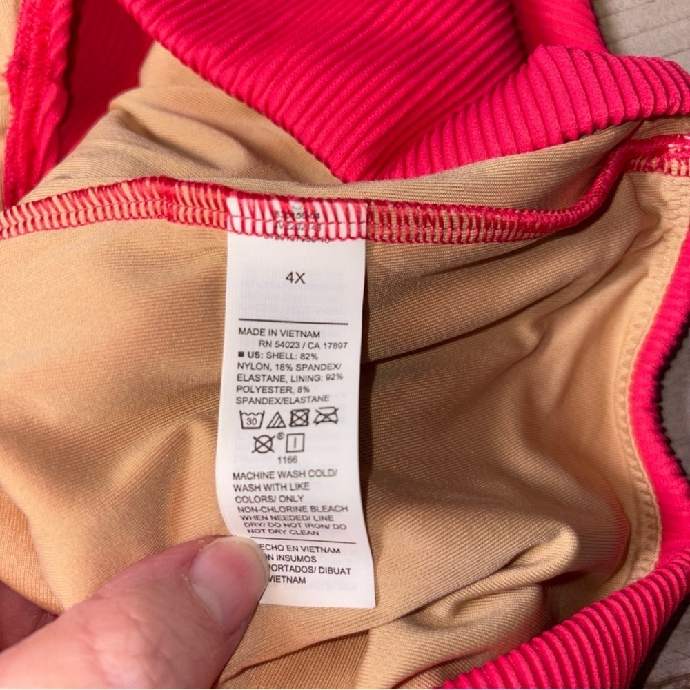 Old Navy Bikini BOTTOM 4XL Swimsuit Bathing Suit Pink Ribbed - Picture 8 of 13